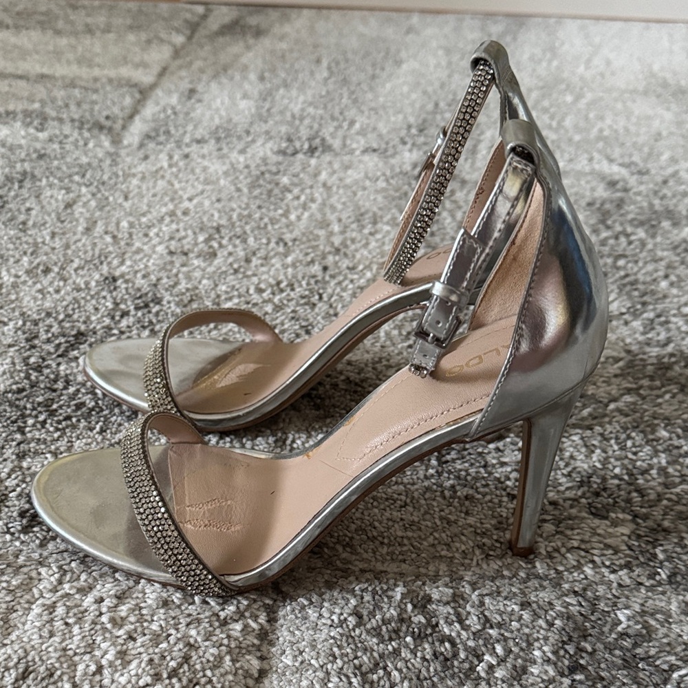Aldo Silver Strappy Heels